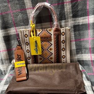 Wrangler Brown and Tan Southwestern Tote